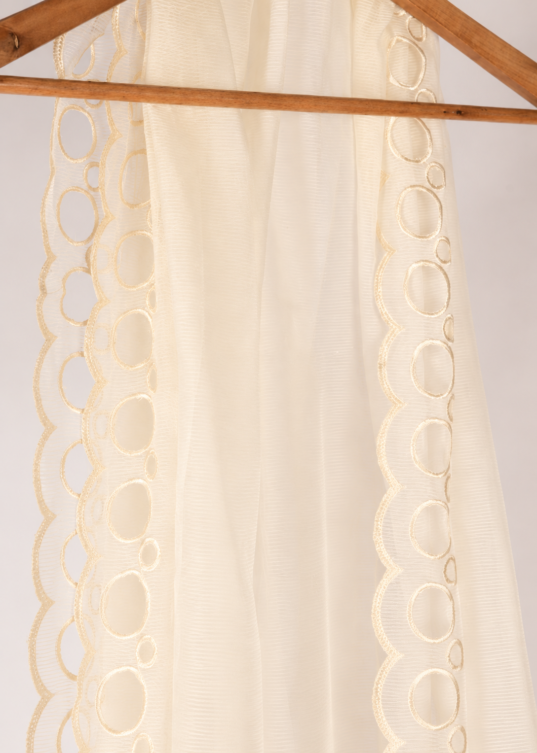 Off White Circle Pure Cutwork Dupatta RJF 027