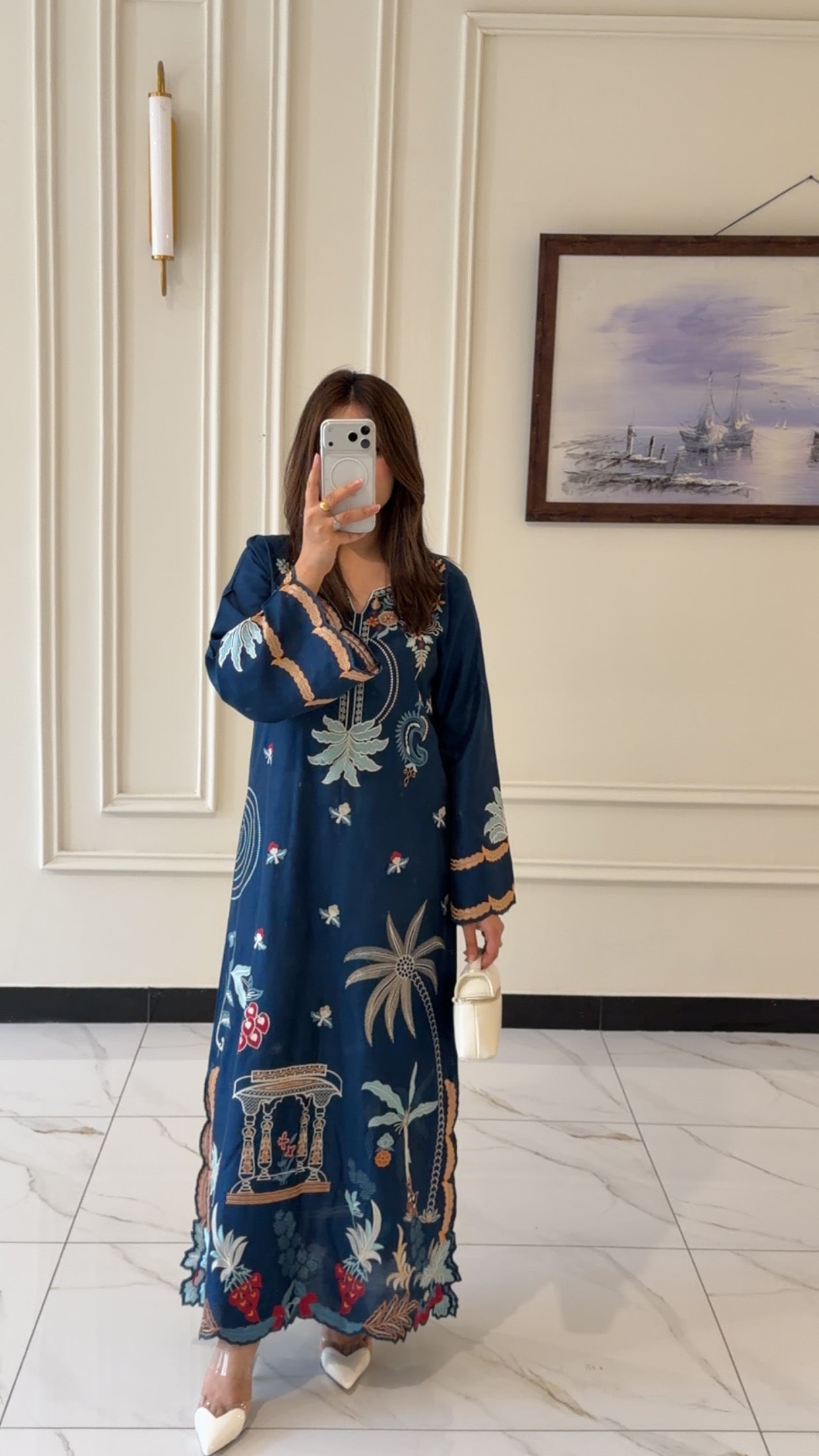 Elegant & Classy River island Kaftan Style Teal Blue