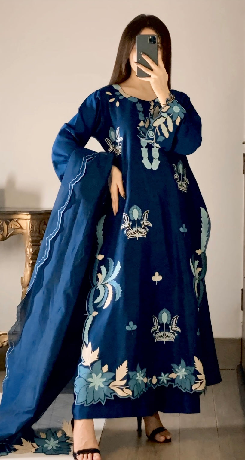 Elegant & Classy Kaftan Style Teal Blue