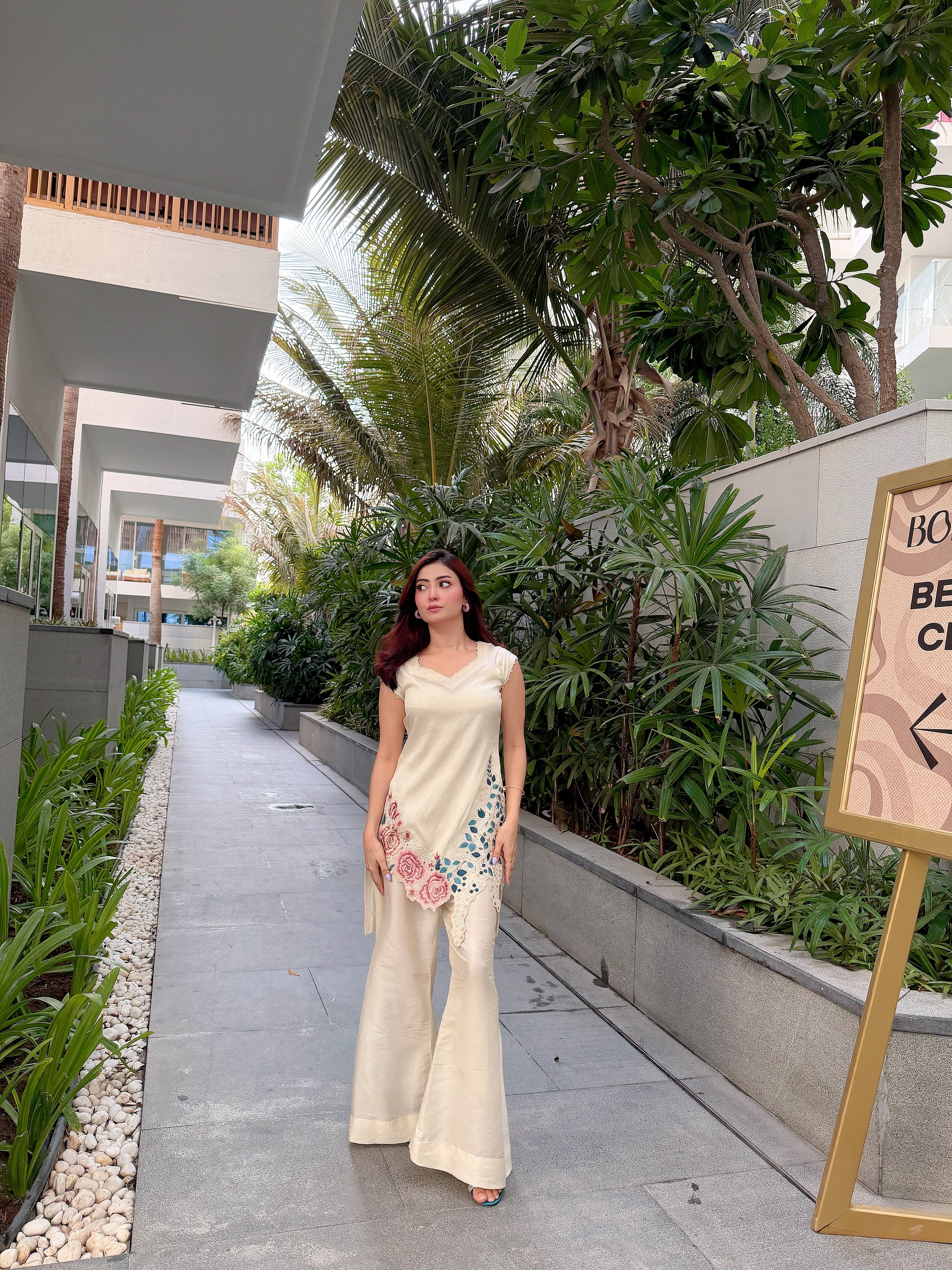 Ivory Bloom — Dull Sheesha Silk Ensemble