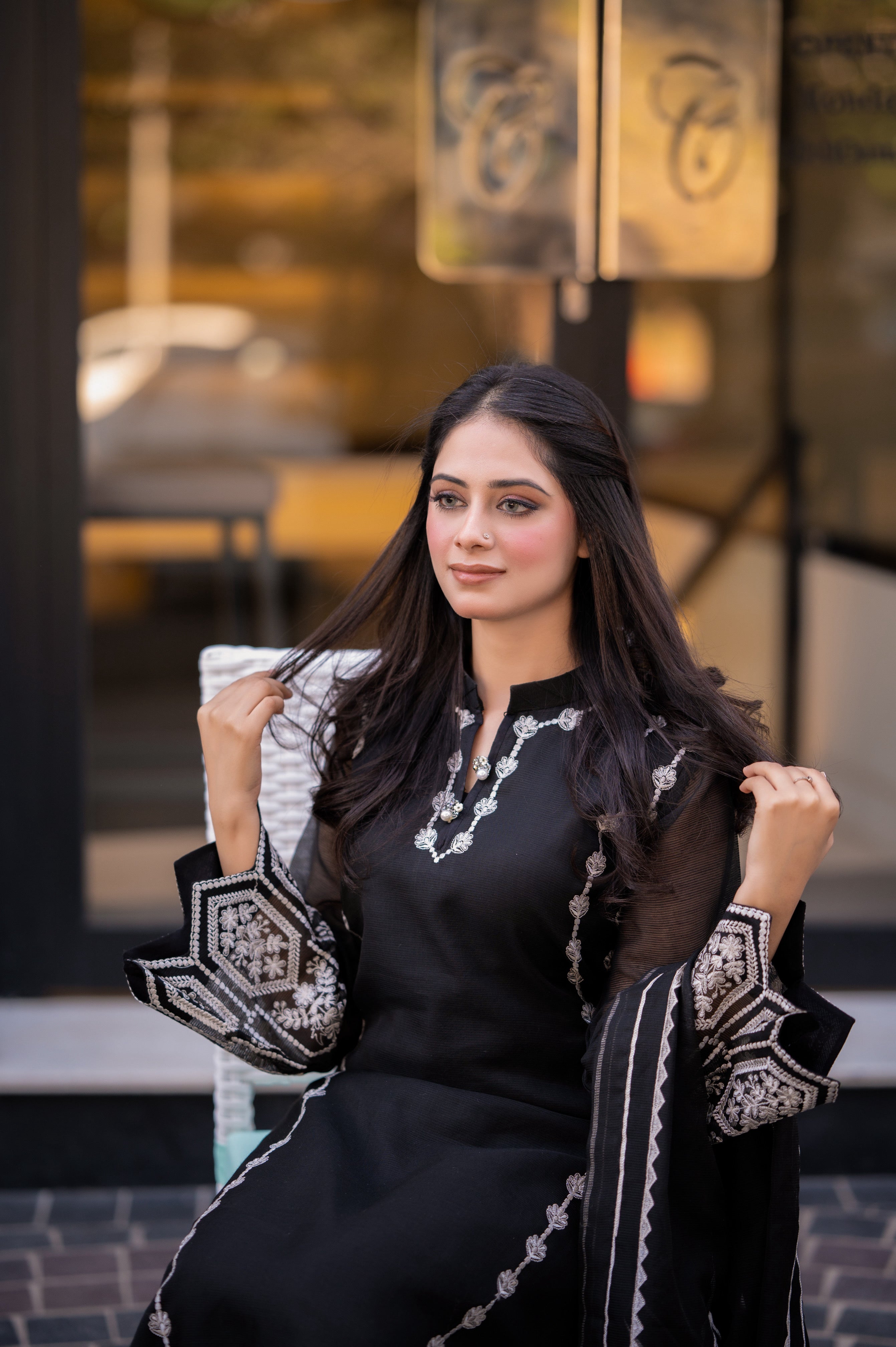 Effortlessly chic: Black Khaadi net 3 piece unstitched