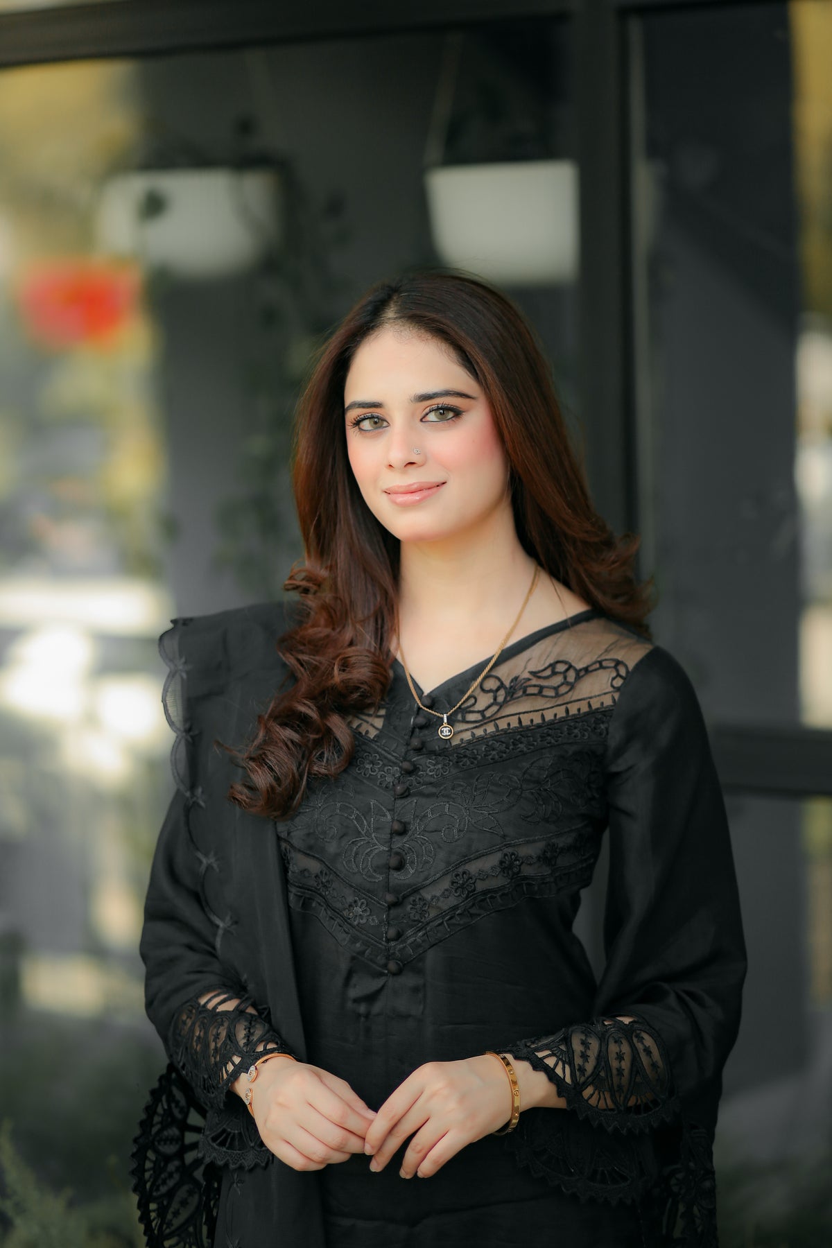 Rawsilk Applique Work Black 3 PC RJF024