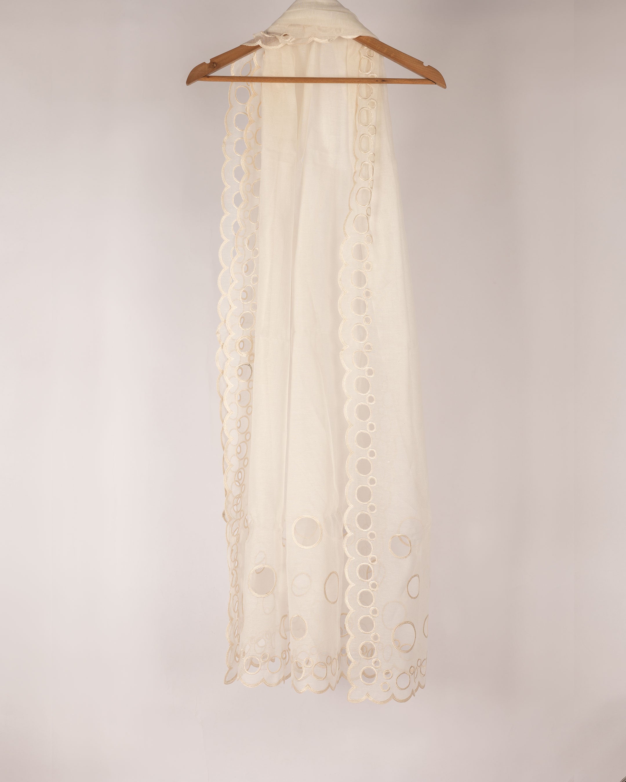 Off White Pure Cutwork Dupatta