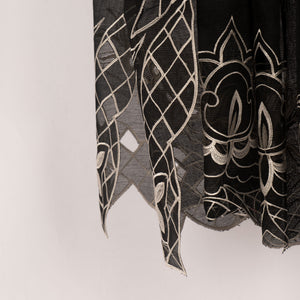 Pure Cutwork Black ON white Embroidery RivaajFashion