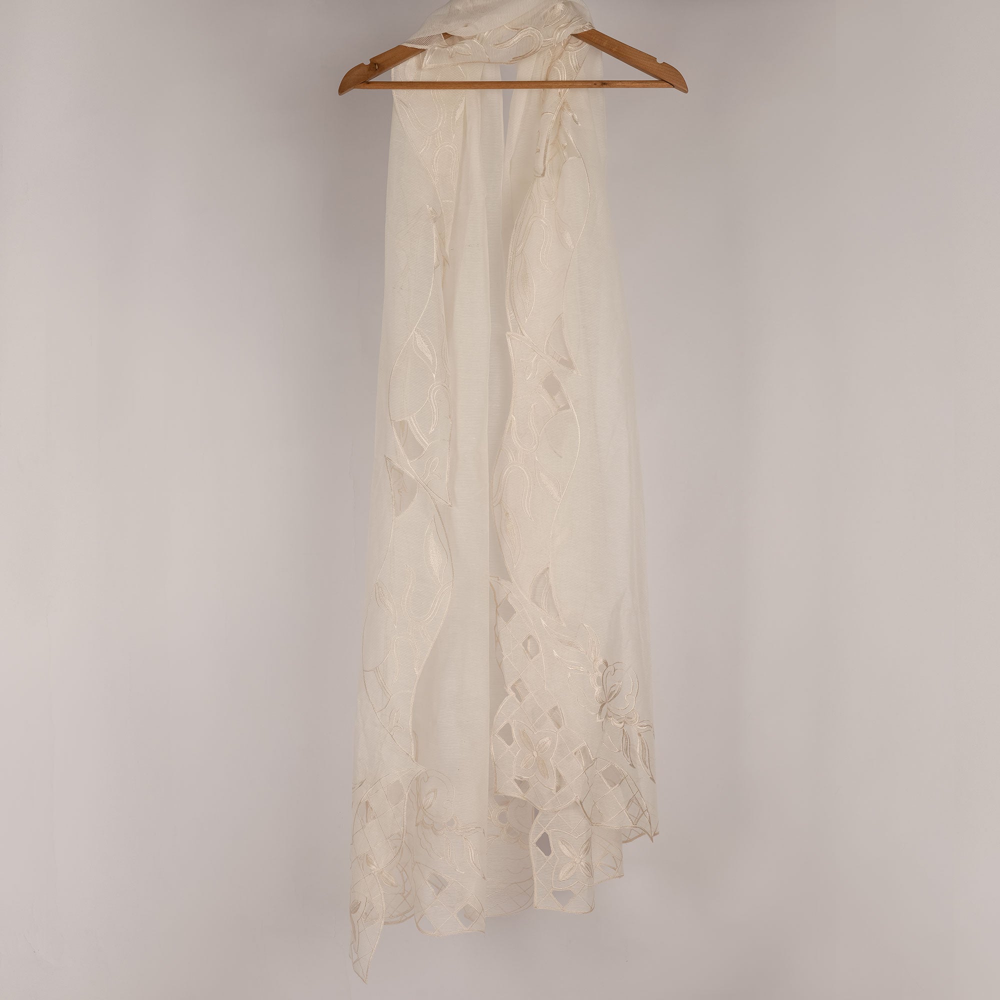 Pure cutwork White Duptta