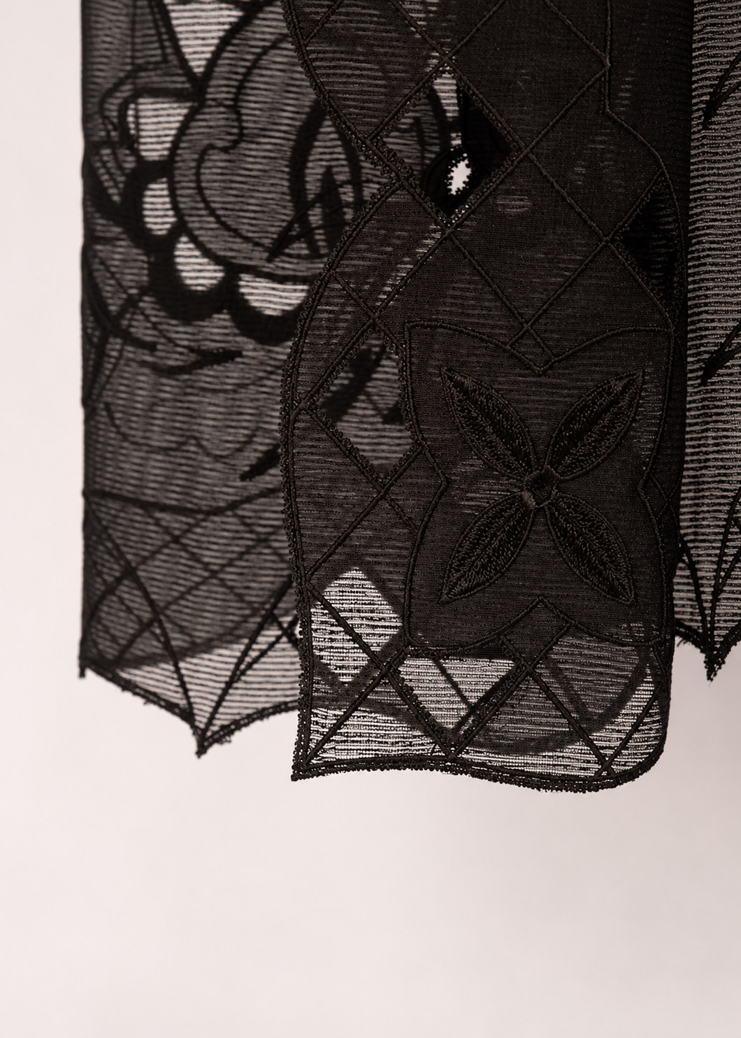 Pure Cutwork Black On Black  Duptta