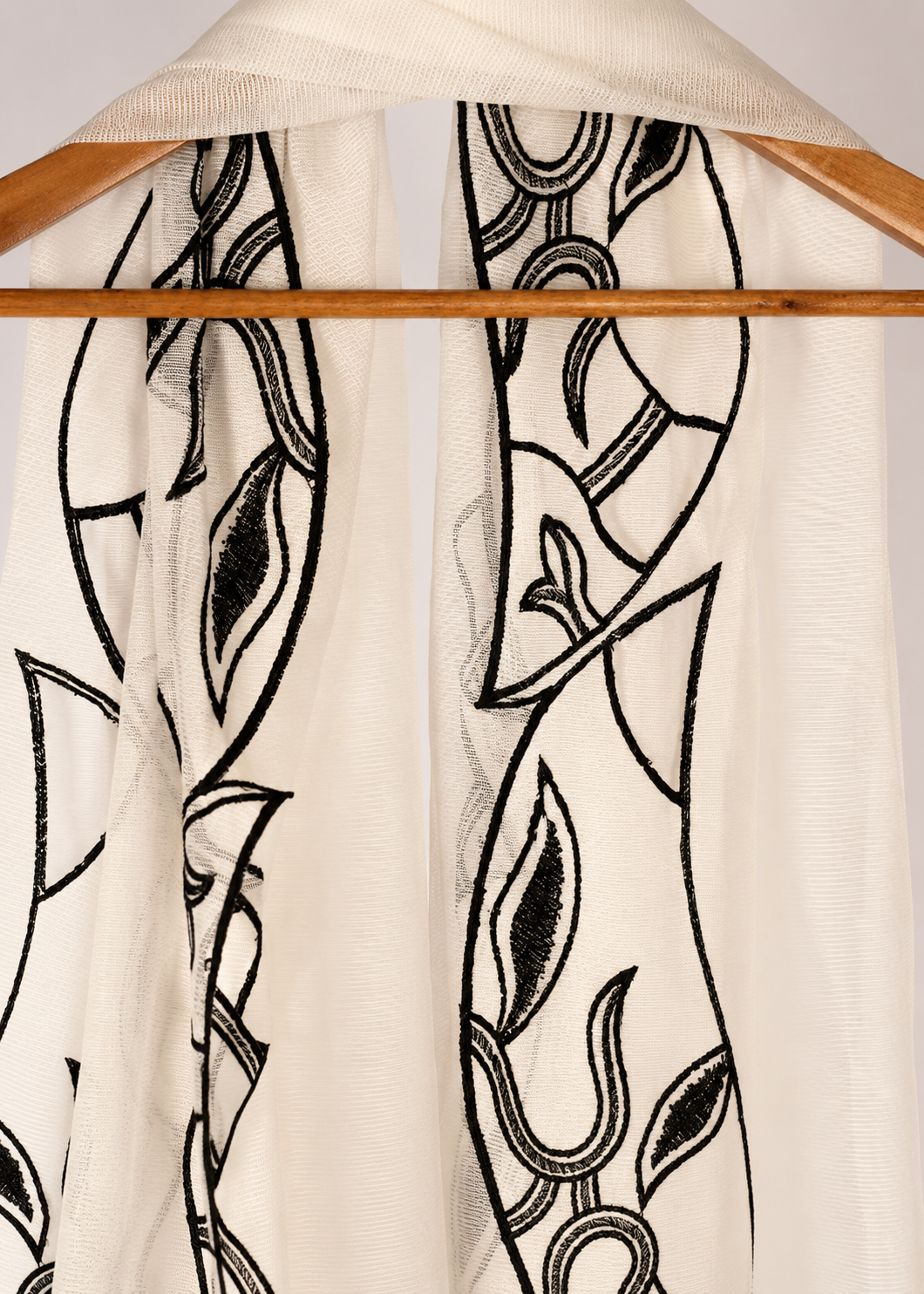 Pure cutwork  White On Black  Embroidery