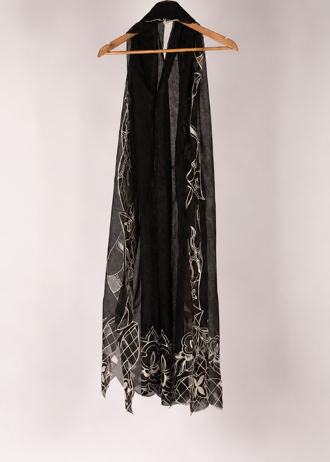 Pure Cutwork Black ON white Embroidery