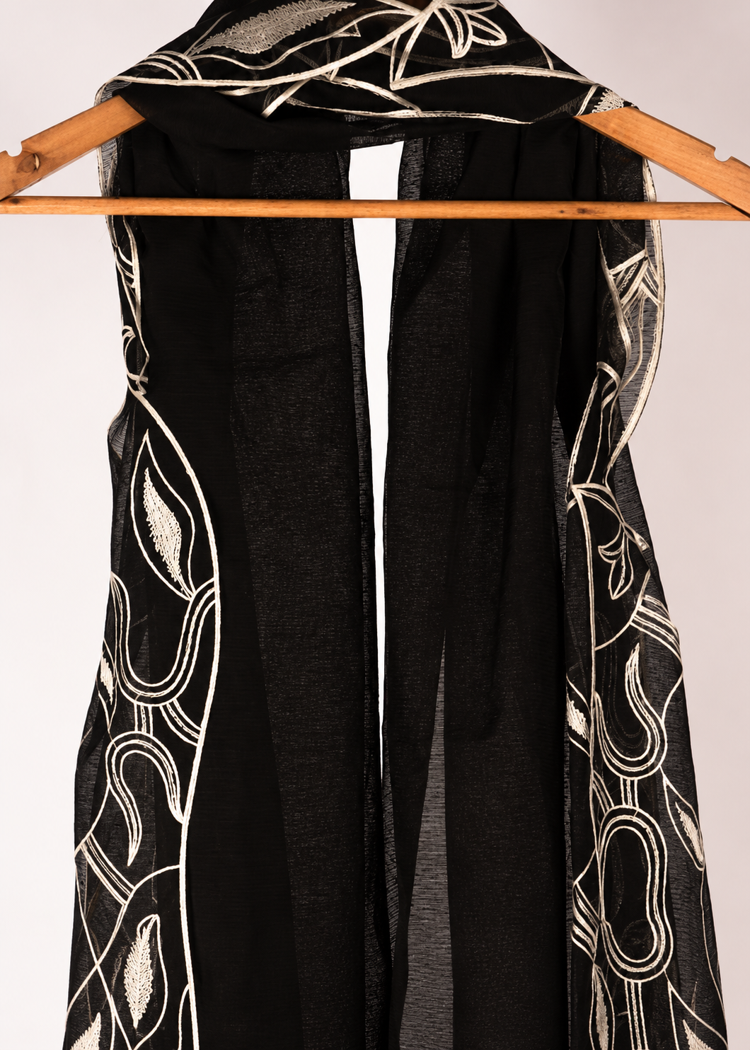 Pure Cutwork Black ON white Embroidery