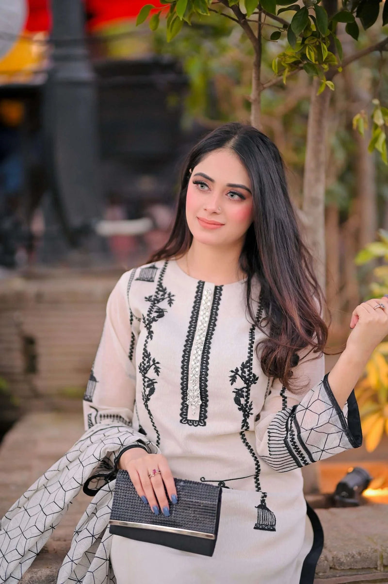 Cage Styling Dress UnStitched RivaajFashion