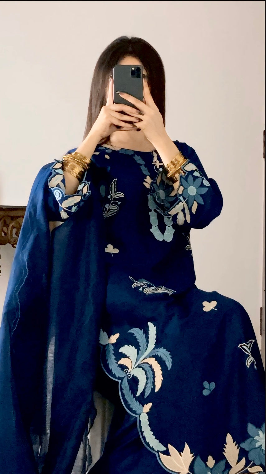 Elegant & Classy Kaftan Style Teal Blue