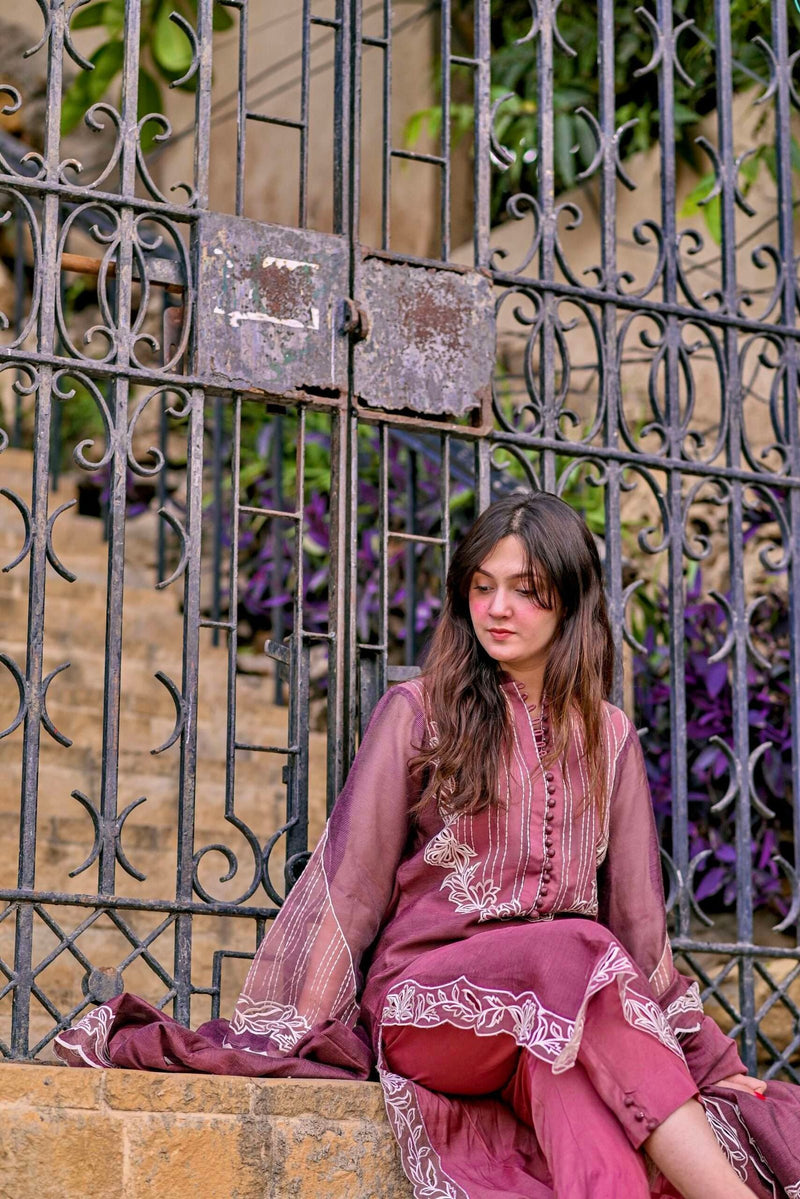 3 Piece – Embroidered Khaadi Net Suit Unstitched RivaajFashion