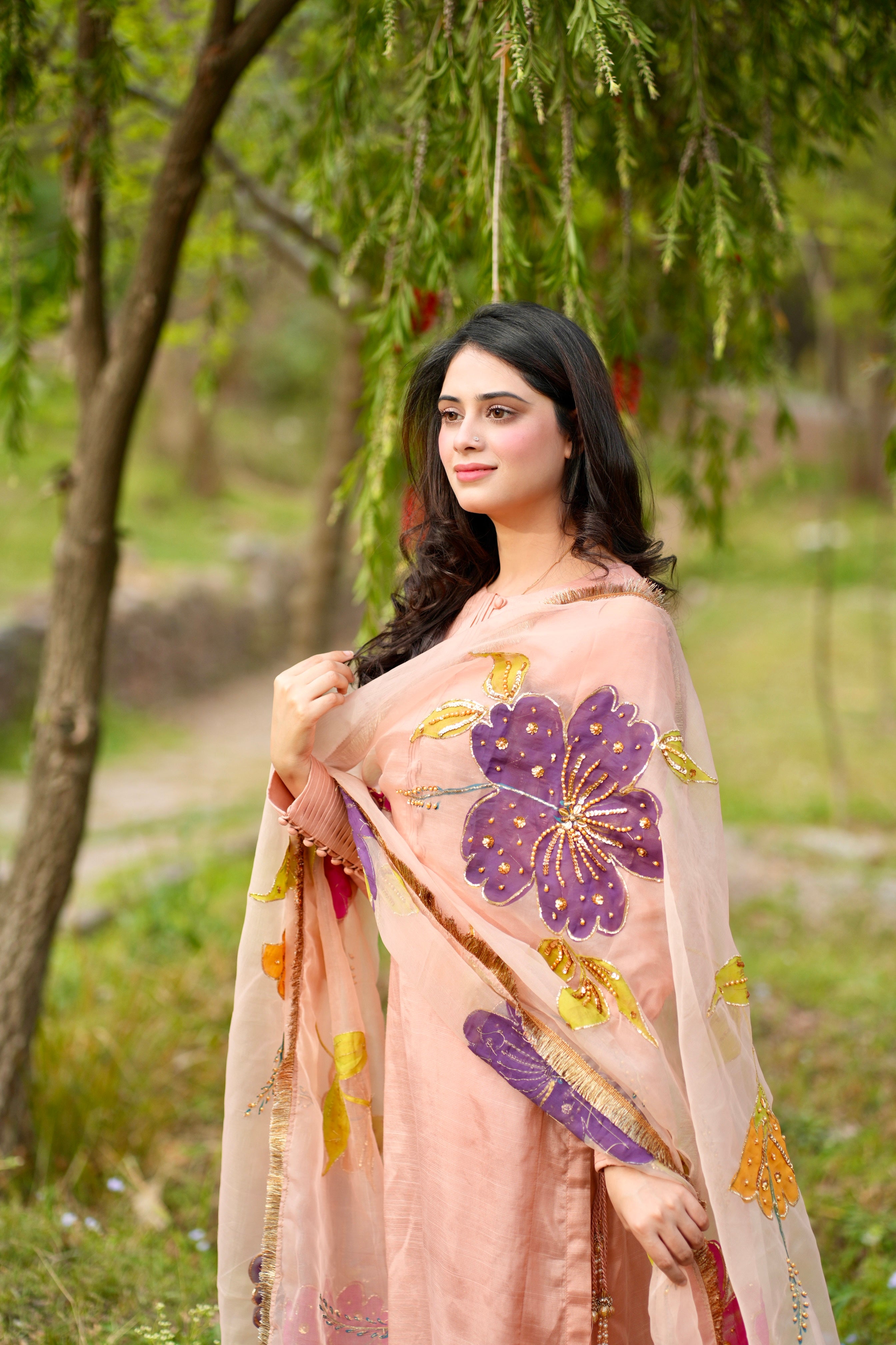 Divine Silk Drape 3 piece Raw Silk stitched
