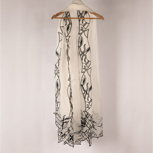 Pure cutwork  White On Black  Embroidery RivaajFashion