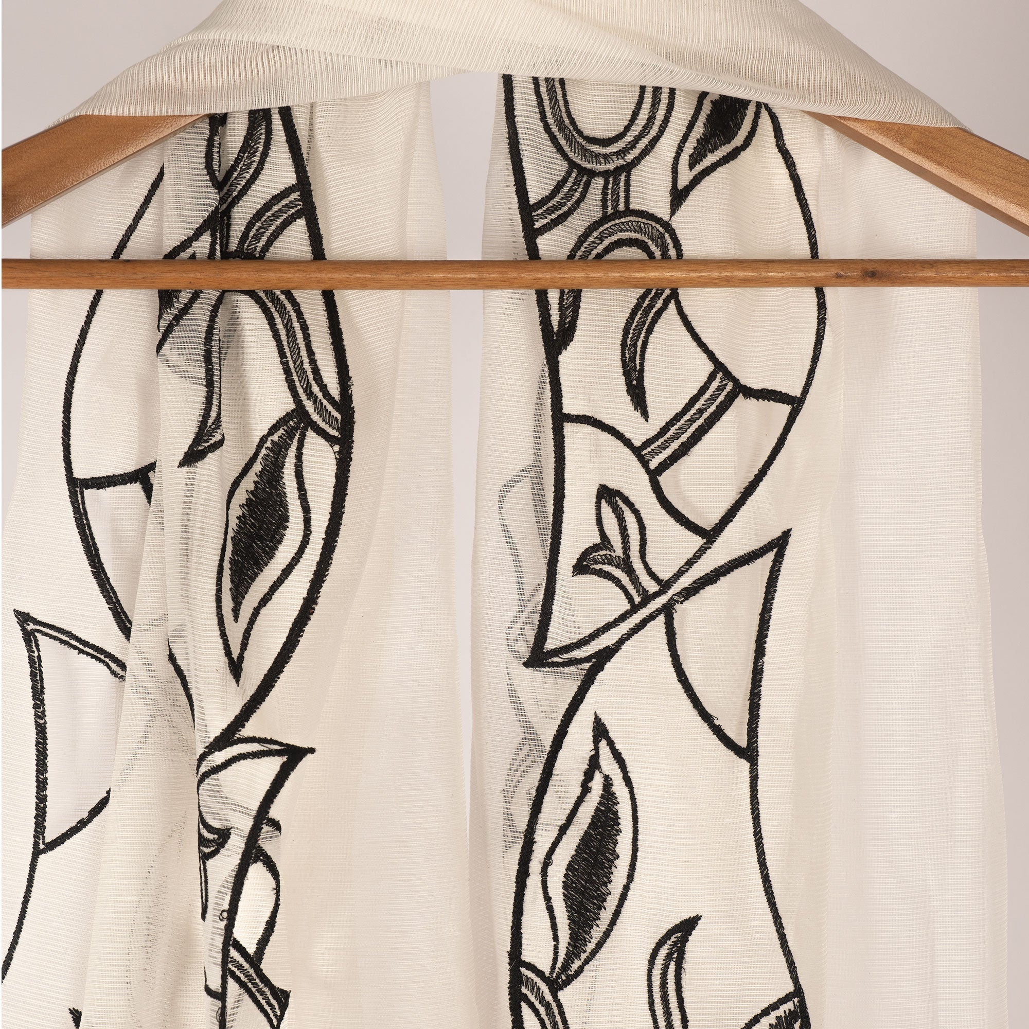 Pure cutwork  White On Black  Embroidery RivaajFashion