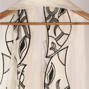 Pure cutwork  White On Black  Embroidery RivaajFashion