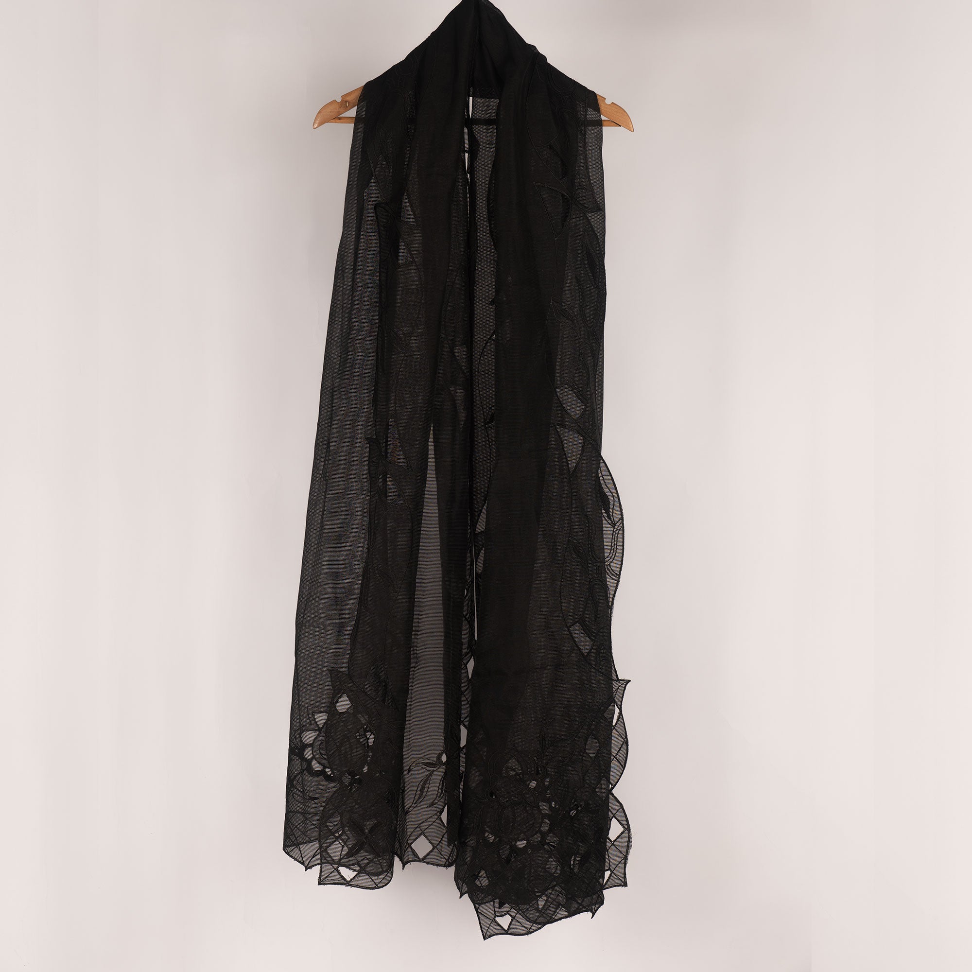 Pure Cutwork Black On Black  Duptta