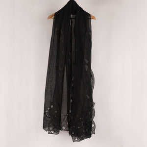 Pure Cutwork Black On Black  Duptta RivaajFashion