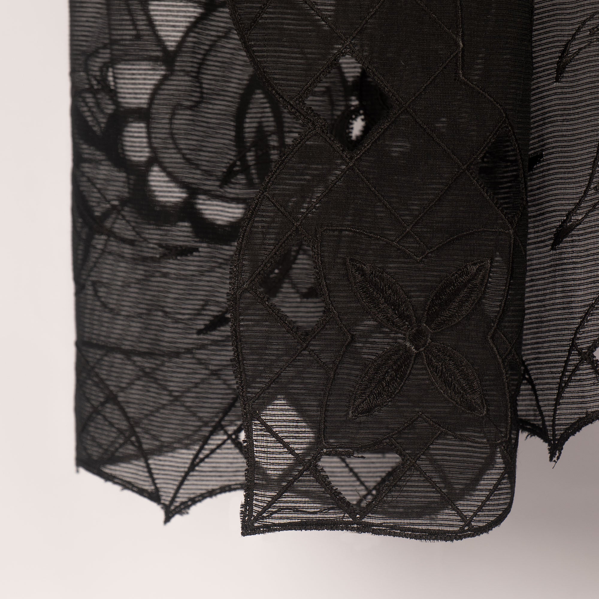 Pure Cutwork Black On Black  Duptta