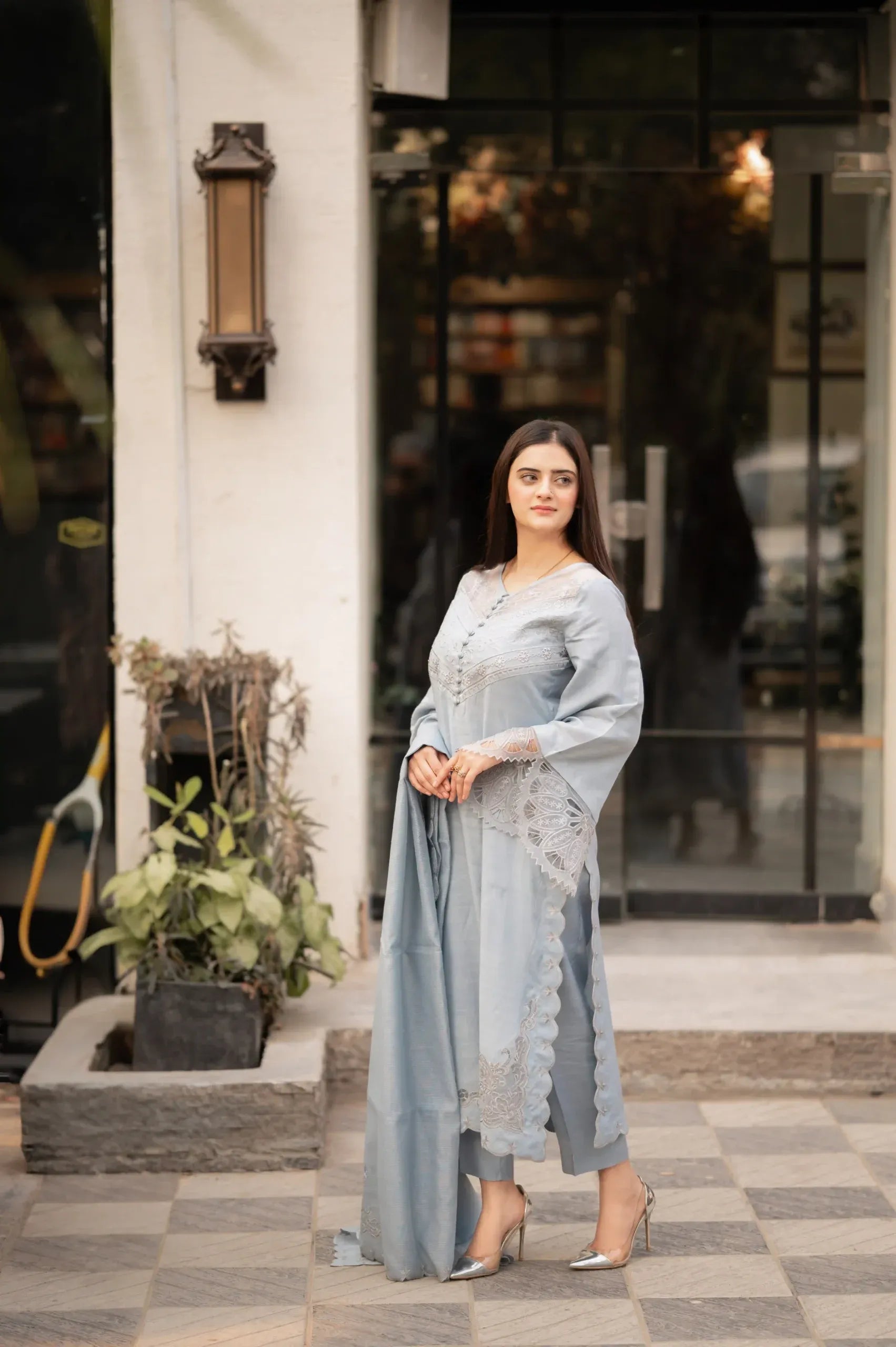 Rawsilk Fabric Stitched