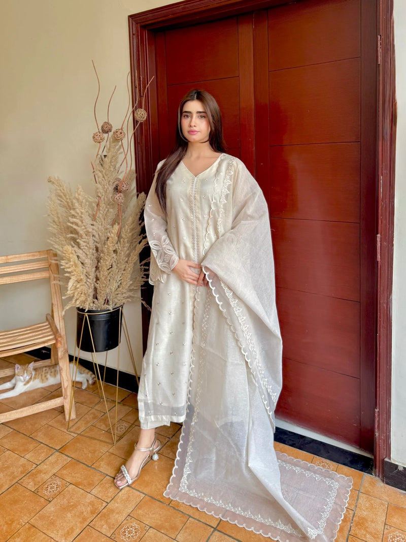 White Beauty STITCHED Rivaaj Fashion